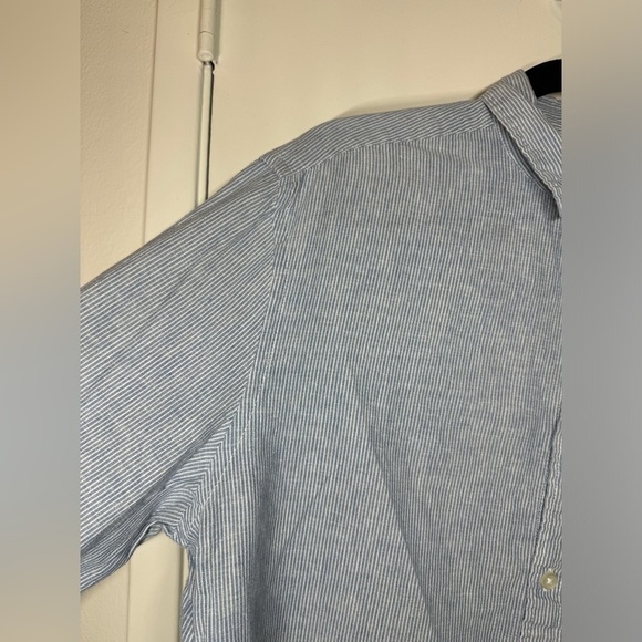 Piombo Italian Blue White Striped Coastal Nautical Collared Button Down Shirt XL - Picture 3 of 14